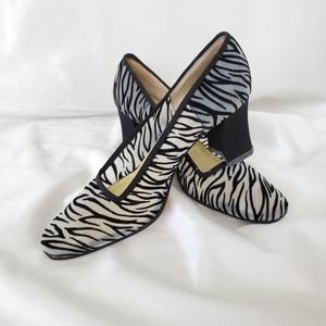 Ann Marino Zebra print slip on heel